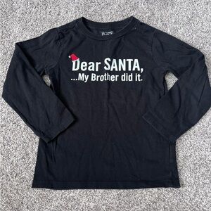 Santa Shirt Black Kids Shirt - Dear Santa Design